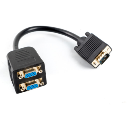Lanberg AD-0020-BK cable VGA 0,2 m VGA (D-Sub) 2 x VGA (D-Sub) Negro