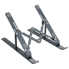 TooQ Soporte Elevador para Portátiles, Tablets, Móviles y Libros, Gris