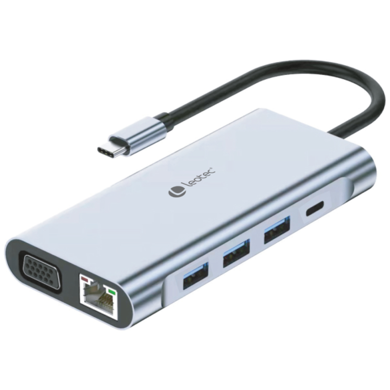 Leotec LEDS01 base para portátil y replicador de puertos Acoplamiento Gris