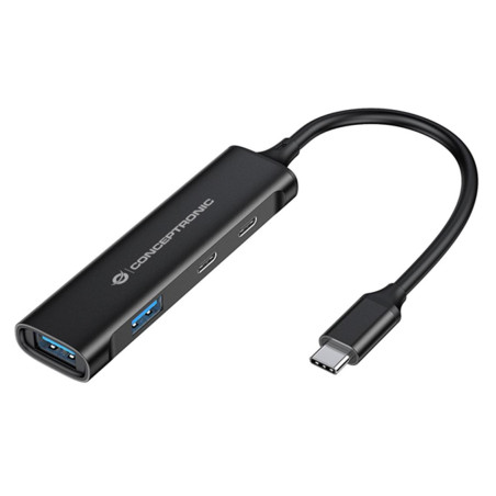 Hub usb tipo c conceptronic hubbies12b 4 puertos usb 3.2 2 puertos usb