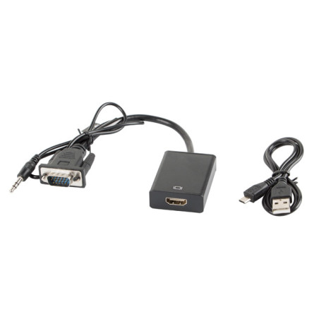 Adaptador lanberg vga macho+audio 3.5mm jack - hdmi hembra