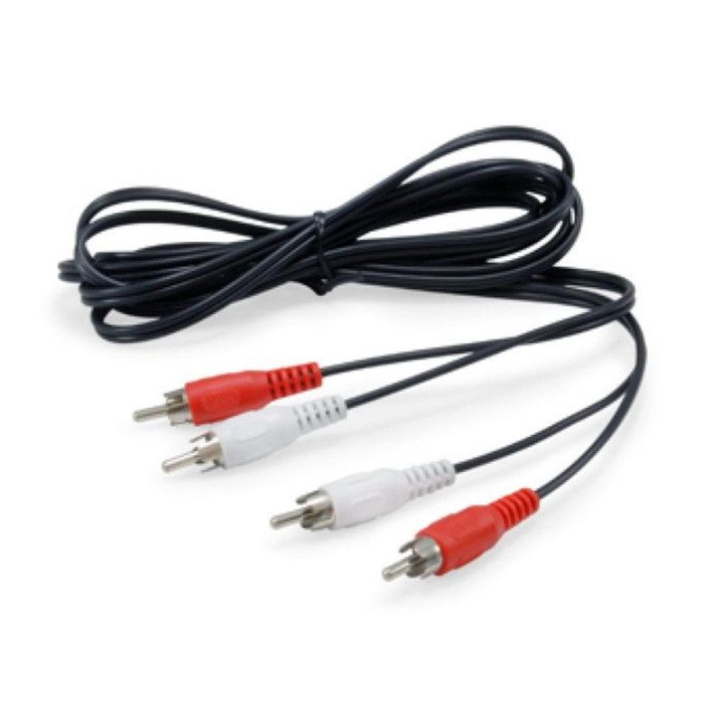 Cable 2x rca equip 2.5m - macho - macho - negro