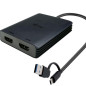 Adaptador usb tipo a - usb tipo c a hdmi i - tec macho - hembra - negro