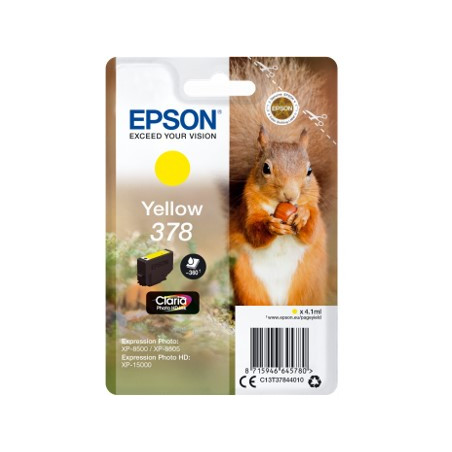 Cartucho tinta epson c13t37844010 singlepack amarillo 378 claria photo