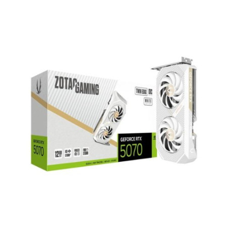 Tarjeta grafica zotac rtx 5070 twin edge oc 12gb gddr7 white - 3x dp -