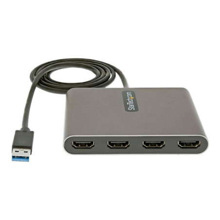 Adaptador usb 3.0 a 4x hdmi startech 1m - macho - hembra - gris