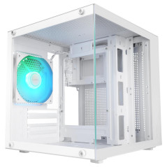 Caja ordenador mars gaming mc - cubew matx argb cristal templado blanc