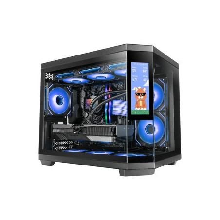 Caja ordenador mars gaming mc3tcorelcdm matx cristal templado lcd negr