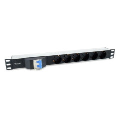 Regleta equip rack 19 pulgadas 1u 6 tomas shucko con cable magnetoterm