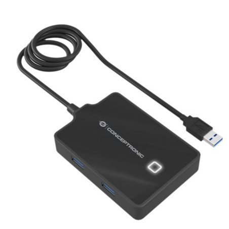 Hub usb 3.0 conceptronic hubbies11b 4 puertos y cable de 90cm con alim