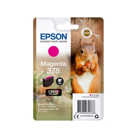 Cartucho tinta epson c13t37834010 singlepack magenta 378 claria photo 