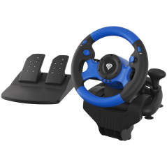 GENESIS Seaborg 350 Negro, Azul USB Volante + Pedales Nintendo Switch,