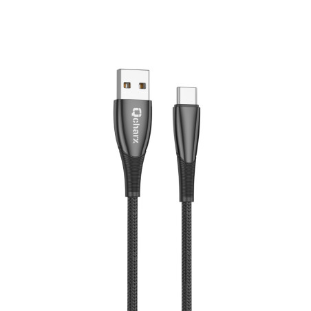 Cable qcharx berlin usb a tipo c 3a - 1 m - zinc negro cordon grueso t