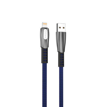 Cable qcharx florence usb a lightning 3a - 1 m - zinc azul cordón plan