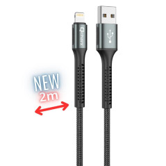 Cable qcharx prague lightning usb tipo a - 2m - aleacion de aluminio n