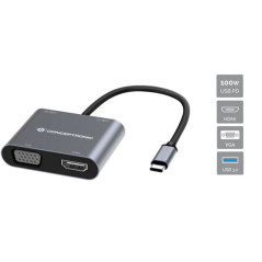 Hub usb tipo c conceptronic donn16g 1 x hdmi - 1 x vga - 1 x usb tipo 