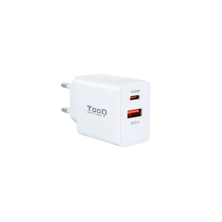 Cargador de pared usb tooq tqwc - 2sc04wt usb tipo a + usb tipo c blan