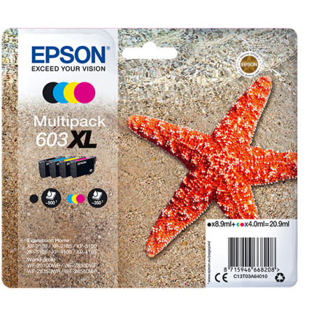 Multipack cartucho tinta epson 603xl c13t03a64020 negro - cian - amarillo - magenta - estrella de mar