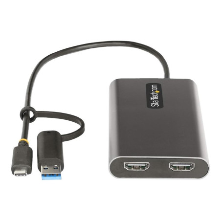Adaptador usb tipo c - usb tipo a a 2x hdmi startech 0.3m - macho - he