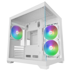 Caja ordenador mars gaming mc - view3w matx argb cristal templado blan