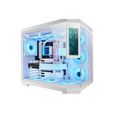 Caja ordenador mars gaming mc3tcorelcdw atx cristal templado blanca