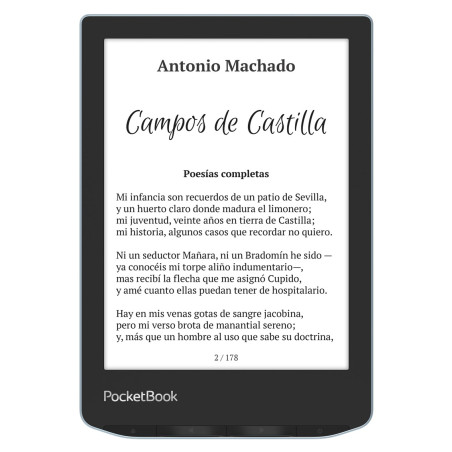 Libro electronico ebook pocketbook verse 6 pulgadas 8gb azul brillante