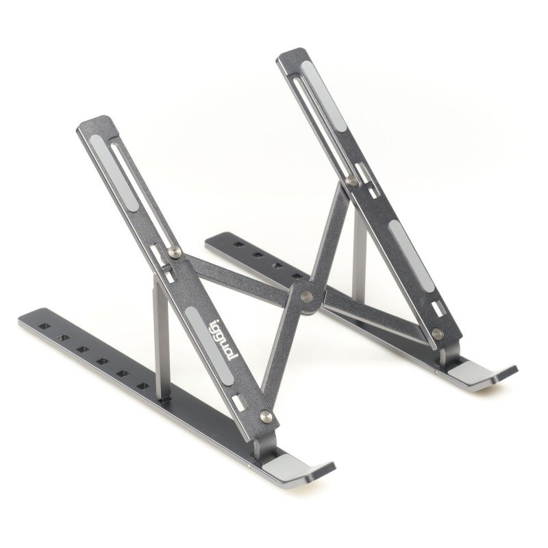 iggual Soporte elevador plegable portátil 17 gris