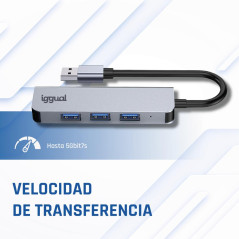 iggual Hub USB-A 3.0 x 4 puertos USB-A 3.0