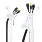 Nanocable Organizador cables flex. 25mm 1 M Blanco