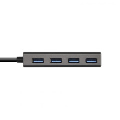 Aisens Hub USB 3.1 USB-C/M-4xTipo A/H gris, 15cm