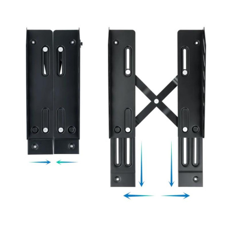 Tooq Soporte para CPU de suelo con ruedas negro