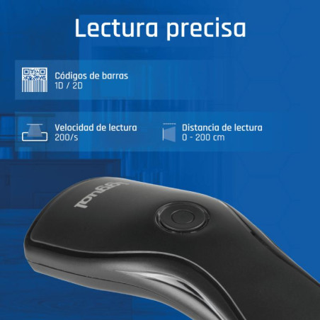 iggual Lector código barras 2D USB botón soporte