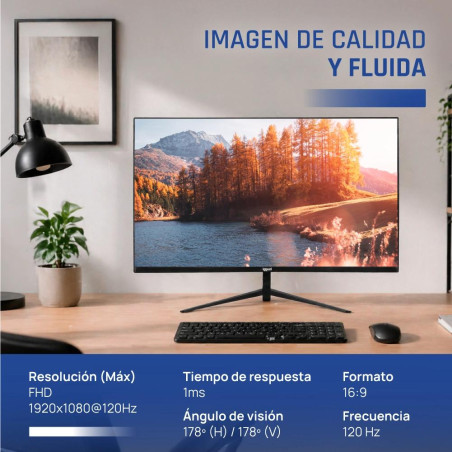 iggual Monitor 27 IPS 1ms FHD 120Hz VGA HDMI Slim