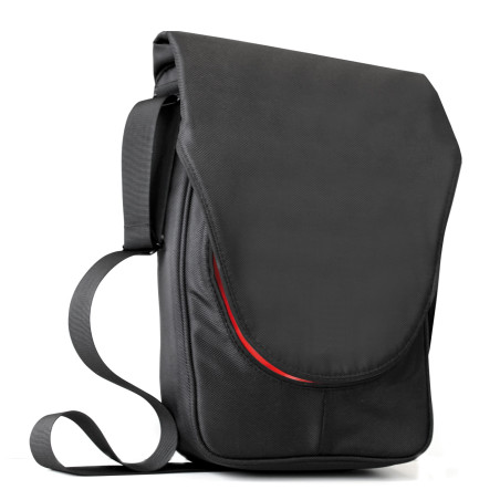Bandolera o mochila poliester hasta 14 pulgadas negra