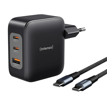 Cargador de pared intenso gan w100acc 2x usb tipo c + 1x usb tipo a + 