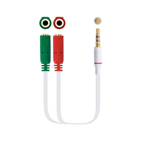 Cable audio 1 x 3.5mm a 2 x jack 3.5mm nanocable - macho - hembra - 20