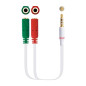 Cable audio 1 x 3.5mm a 2 x jack 3.5mm nanocable - macho - hembra - 20cm
