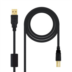 Cable usb 2.0 tipo a usb tipo b nanocable 3m negro macho - macho impre