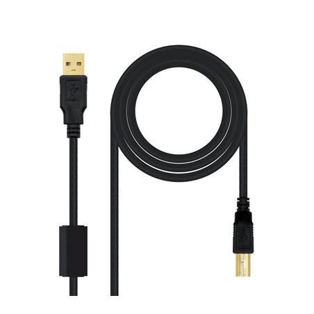 Cable usb 2.0 tipo a usb tipo b nanocable 3m negro macho - macho impre