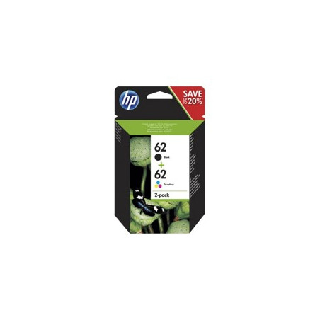 Pack cartucho tinta hp n9j71ae nº62 negro - tricolor