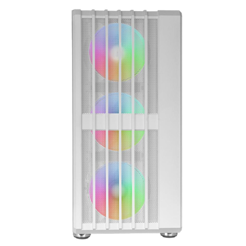 Caja ordenador mars gaming mcvault atx argb cristal templado blanco