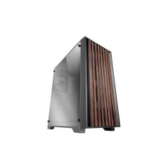 Caja ordenador mars gaming mcwoodc atx cristal cromado negra