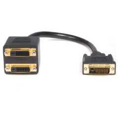 Splitter dvi - d startech 0.3m - macho - hembra - negro