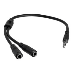 Cable mini jack 3.5mm startech 0.2m - hembra - macho - negro
