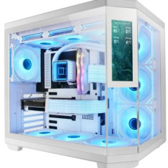 Caja ordenador mars gaming mc3tcorelcdw atx cristal templado blanca