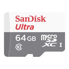 Tarjeta memoria micro secure digital sd hc + adaptador sandisk - 64gb 