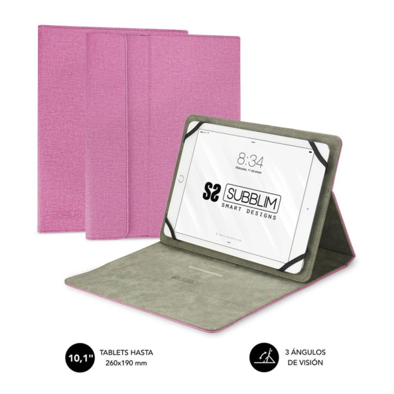 Funda subblim clever stand case para tablet 10.1 pulgadas rosa
