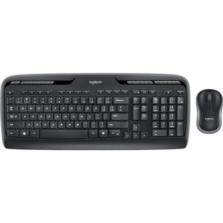 Teclado + mouse logitech mk330 wireless inalambrico negro ingles inter