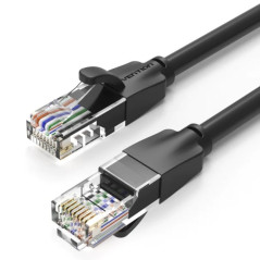 CABLE DE RED LATIGUILLO RJ45 CAT.6 UTP AWG26 0.3 M NEGRO VENTION