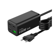 BASE DE CARGA CHARGEMASTER 4 PRO USB/100W GaN NEGRO COOLBOX